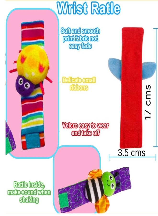 little PANDA Baby Rattle Toys Born Baby Cotton Socks and Wrist Rattle Newborn Foot Rattle Baby Essential Gift 0-3 3-6 0-6 6-12 Months (1 Pair Wristband) - Image 3